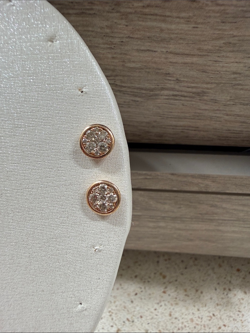 Levian Rose Gold and Clear diamonds Stud Earrings
